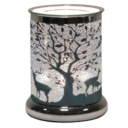 Electric Wax Melter Touch - Silver Silhouette Woodland Deer 17cm