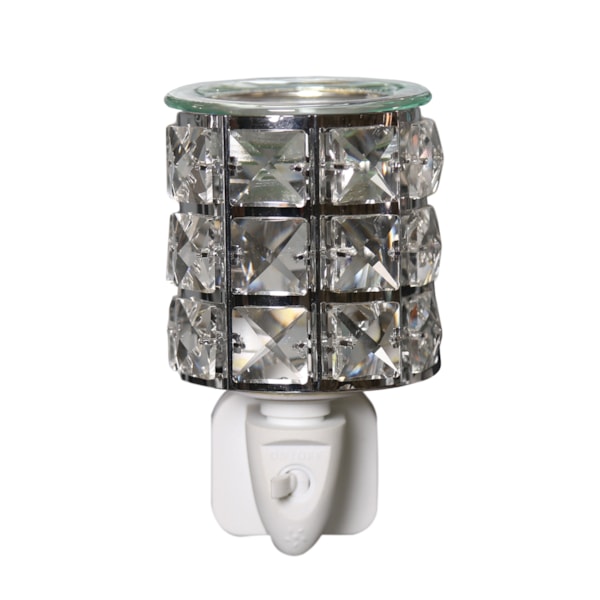 Wax Melter Plug In - Metal and Crystal 12cm