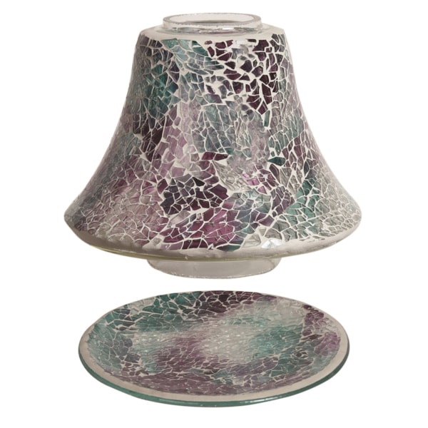 Jar Shade & Tray Set - Teal Crackle