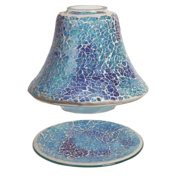 Jar Shade & Tray Set - Azure Crackle