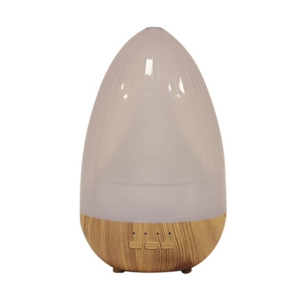 LED Ultrasonic Diffuser - Frosted Oval Dome Light Wood 19cm