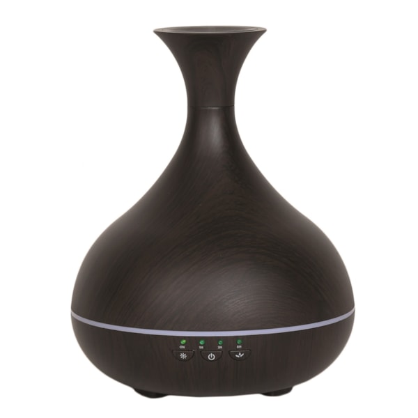 LED Ultrasonic Diffuser - Vase Dark Wood 22cm