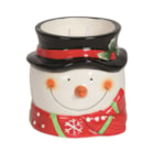 Snowman Unfragranced Candle Wax Filled Pot 12cm