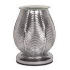 Electric Wax Melter Touch - Ribbed Silver Lustre 18cm