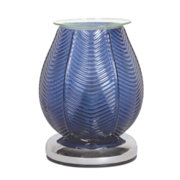 Electric Wax Melter Touch - Ribbed Blue Lustre 18cm