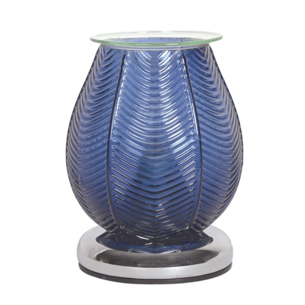 Electric Wax Melter Touch - Ribbed Blue Lustre 18cm