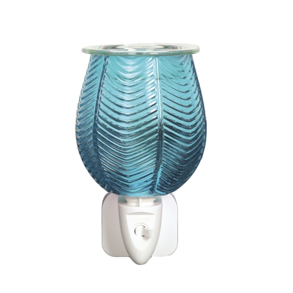 Wax Melter Plug In - Ribbed Aqua Lustre 12cm