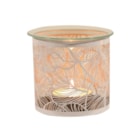 Tealight Wax Melter and Candle Holder - White Silhouette Botanicals 10.5cm