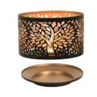 Jar Shade & Tray Set Metal Silhouette - Black Tree of Life