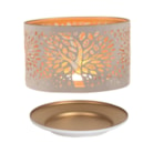 Jar Shade & Tray Set Metal Silhouette - White Tree of Life