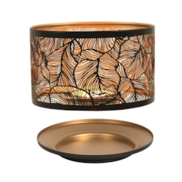 Jar Shade & Tray Set Metal Silhouette - Black Botanicals