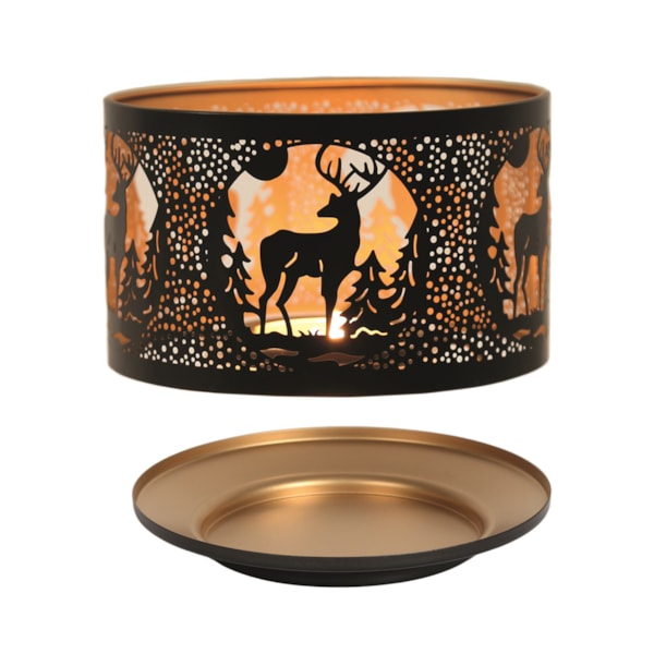 Jar Shade & Tray Set Metal Silhouette - Black Stag