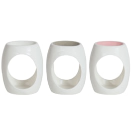 Wax Melt Burner Oval 3 Assorted Pink, White, Grey