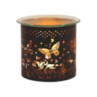 Tealight Wax Melter and Candle Holder - Black & Gold Silhouette Butterfly 10.5cm