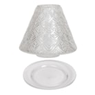 Jar Shade & Tray Set Glass Leaf - Clear