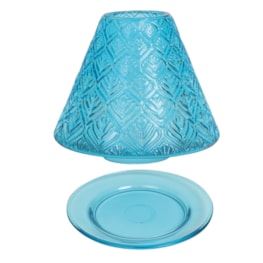 Jar Shade & Tray Set Glass Leaf - Teal