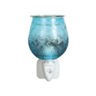 Wax Melter Plug In - Teal Glass Leaf 12cm