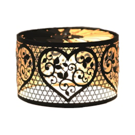 Carousel Shade Metal Silhouette - Black & Gold Heart 13cm