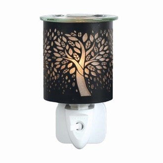 Wax Melter Plug In - Black & Gold Silhouette Tree of Life 13cm