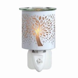 Wax Melter Plug In - White & Gold Silhouette Tree of Life 13cm