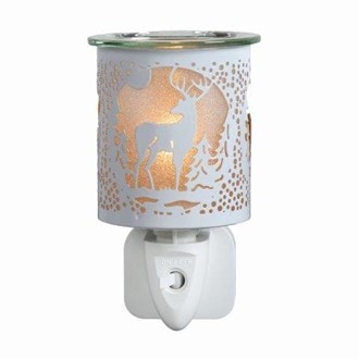 Wax Melter Plug In - White & Gold Silhouette Stag 13cm