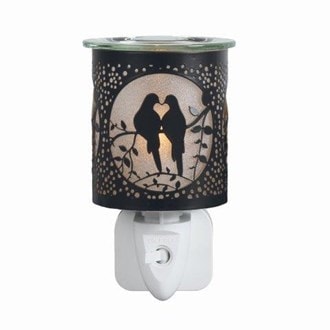 Wax Melter Plug In - Black & Gold Silhouette Doves 13cm