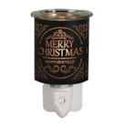 Wax Melter Plug In - Black & Gold Silhouette Merry Christmas 13cm