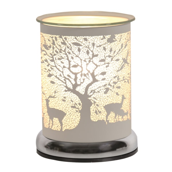 Electric Wax Melter Touch - White Silhouette Woodland Deer 17cm