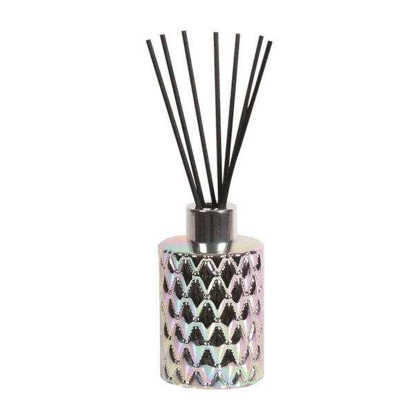 Silver Lustre Glass Reed Diffuser Bottle & 50 Fibre Reeds