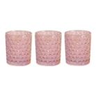 Pink Lustre Set of 3 Tealight Votive Holder