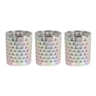 Silver Lustre Set of 3 Tealight Votive Holder