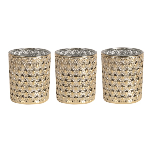 Champagne Lustre Set of 3 Tealight Votive Holder