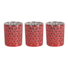 Red Lustre Set of 3 Tealight Votive Holder