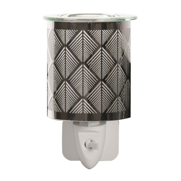 Wax Melter Plug In - Chrome Chevron 13cm