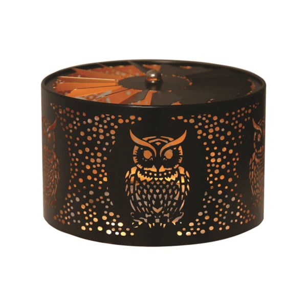 Carousel Shade Metal Silhouette - Black and Gold Owl 13cm