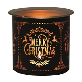 Tealight Wax Melter and Candle Holder - Black Silhouette Merry Christmas