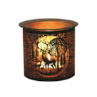 Tealight Wax Melter and Candle Holder - Black & Gold Silhouette Deer Family