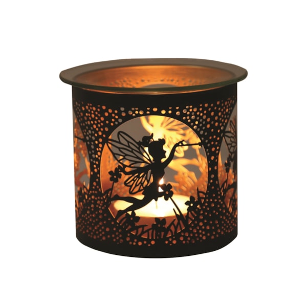 Tealight Wax Melter and Candle Holder - Black & Gold Silhouette Melter Fairy