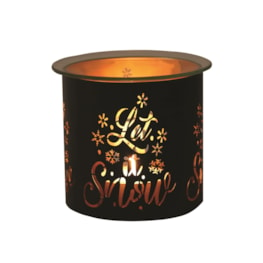 Tealight Wax Melter and Candle Holder-Black &Gold Silhouette Melter Let it Snow