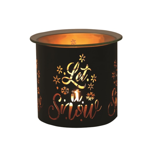 Tealight Wax Melter and Candle Holder-Black &Gold Silhouette Melter Let it Snow