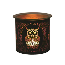 Tealight Wax Melter and Candle Holder - Black & Gold Silhouette Melter Owl