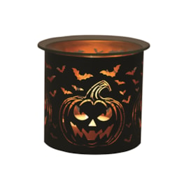 Tealight Wax Melter and Candle Holder - Black & Gold Silhouette Melter Pumpkin