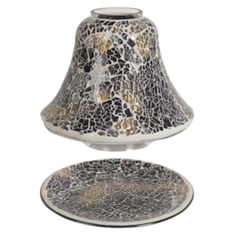 Jar Shade & Tray Set - Black and Gold Crackle