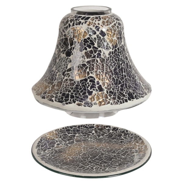 Jar Shade & Tray Set - Black and Gold Crackle