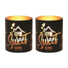 Votive Holder Metal Silhouette – Black and Gold Home set of two