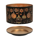 Jar Shade & Tray Set Metal Silhouette - Black Baubles