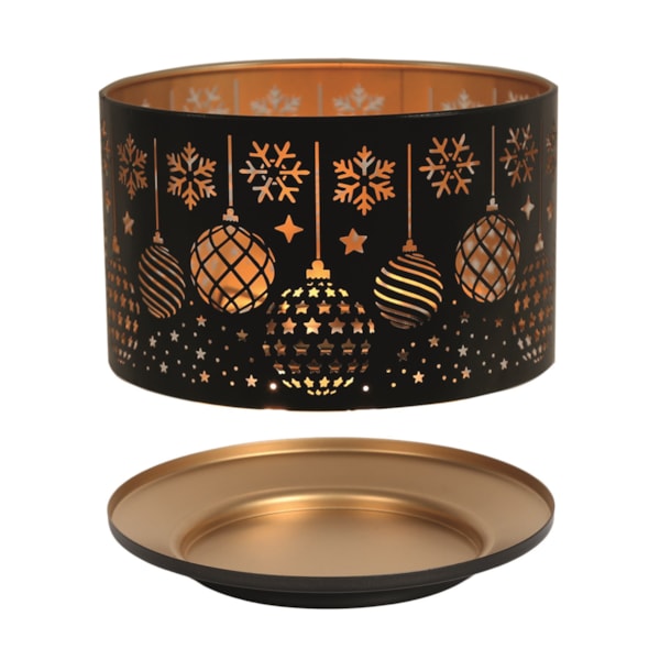 Jar Shade & Tray Set Metal Silhouette - Black Baubles