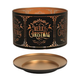 Jar Shade & Tray Set Metal Silhouette - Black Merry Christmas