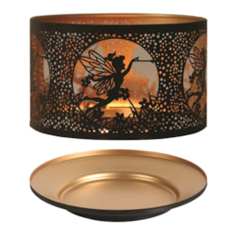 Jar Shade & Tray Set Metal Silhouette - Black Fly Fairy