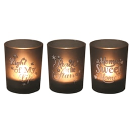 Black Sentiments Tealight Votive Holders Set3